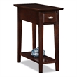 Leick Furniture Wood Chairside-Recliner End Table in a Chocolate Oak Finish