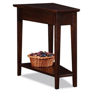 leick furniture recliner wedge table in a chocolate oak finish
