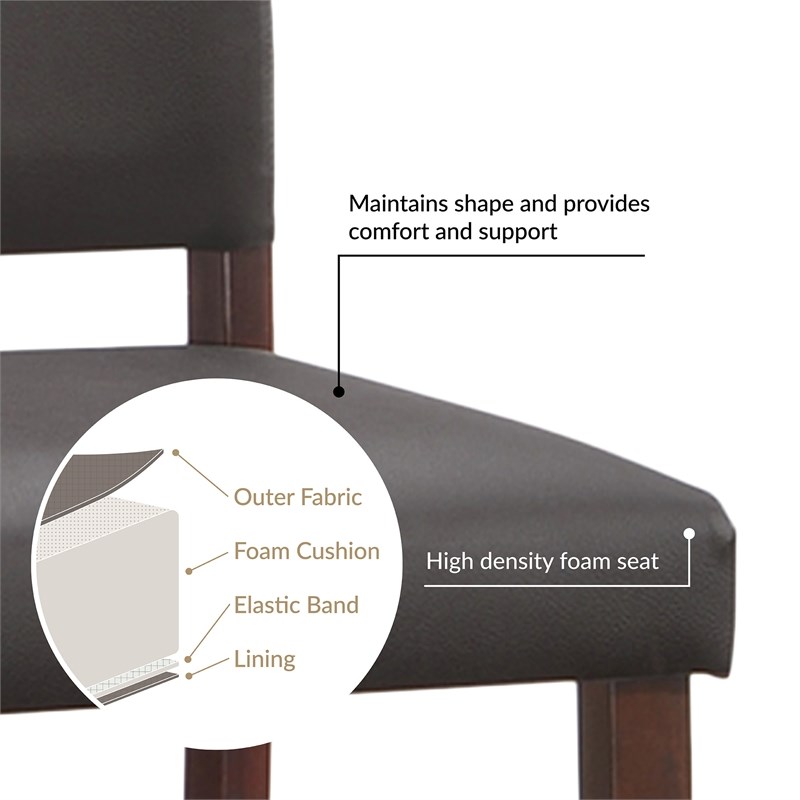 Leick Favorite Finds Wood Upholstered Back Counter Stool Set in Cappuccino