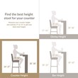 Leick Favorite Finds Wood Upholstered Back Counter Stool Set in Cappuccino