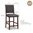 Leick Favorite Finds Wood Upholstered Back Counter Stool Set in Cappuccino