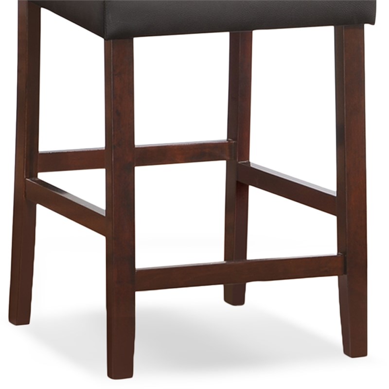 Leick Favorite Finds Wood Upholstered Back Counter Stool Set in Cappuccino