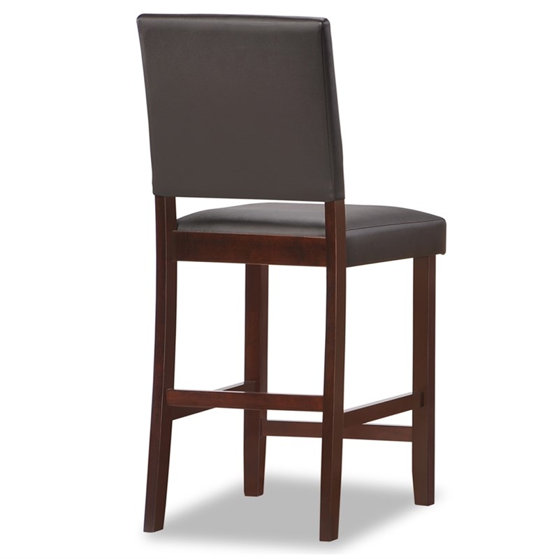 Leick Favorite Finds Wood Upholstered Back Counter Stool Set in Cappuccino