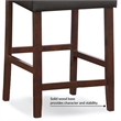 Leick Favorite Finds Wood Upholstered Back Counter Stool Set in Cappuccino