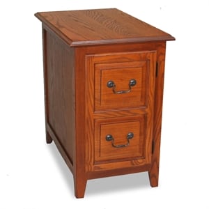 Leick Furniture Shaker Wood Cabinet End Table in Medium Oak