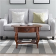 Leick Furniture French Countryside Wood Round Storage Coffee Table in Espresso