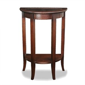 leick furniture glass top demilune hall stand in chocolate oak