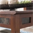 Leick Furniture Rustic Slate Rectangular Wood Coffee Table in Rustic Oak