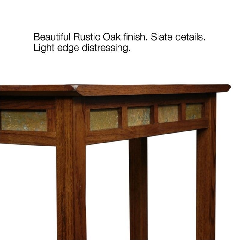 Leick Furniture Rustic Slate Hall Stand in a Rustic Oak Finish 10059