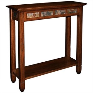 Leick Furniture Rustic Slate Hall Stand in a Rustic Oak Finish