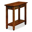 Leick Furniture Solid Wood Rustic Slate Chairside End Table in Rustic Oak