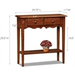 Leick Petite Two Drawer Wood Console Table in Medium Oak