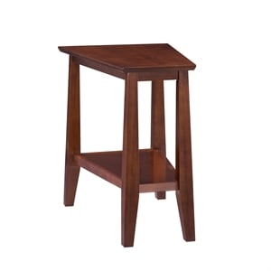 Leick Furniture Delton Triangle Solid Wood End Table in Sienna Brown Finish