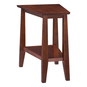 Leick Furniture Delton Triangle Solid Wood End Table in Sienna Brown Finish