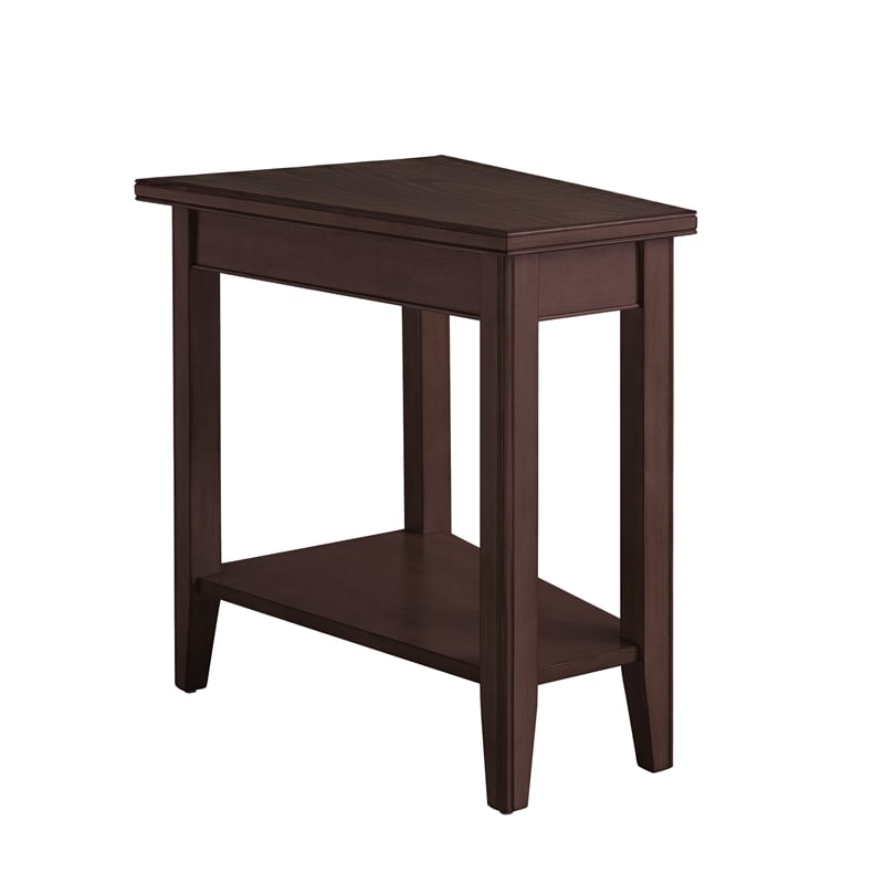 Leick Laurent Solid Wood Wedge Table in Chocolate Cherry