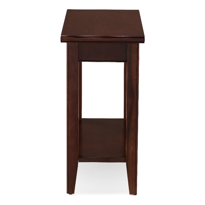 Leick Furniture Laurent Solid Wood Rectangular End Table in Chocolate Cherry