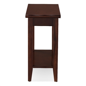 Leick Furniture Laurent Solid Wood Rectangular End Table in Chocolate Cherry