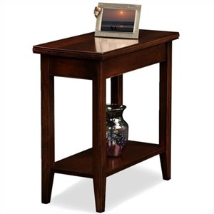 leick furniture laurent solid wood rectangular end table in chocolate cherry