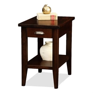 Leick Furniture Laurent Wood End Table in Chocolate Cherry