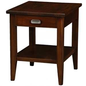 leick furniture laurent solid wood square end table in chocolate cherry