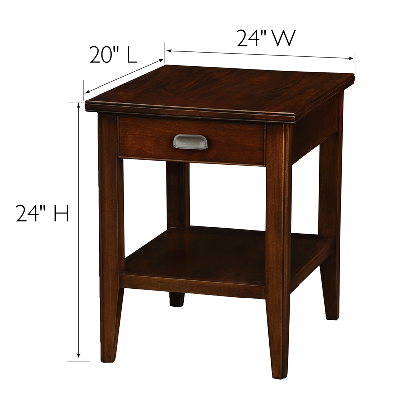 Leick Furniture Laurent Solid Wood Square End Table in Chocolate Cherry