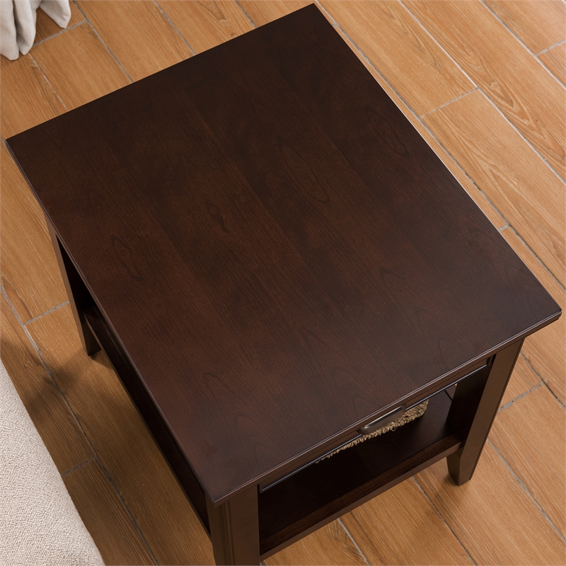 Leick Furniture Laurent Solid Wood Square End Table in Chocolate Cherry