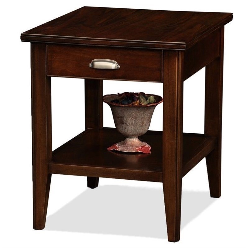 Leick Furniture Laurent Solid Wood Square End Table In Chocolate