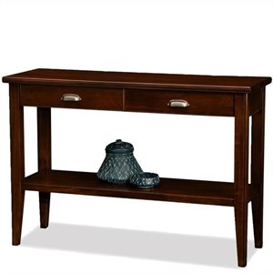 leick furniture laurent wood rectangular console table in chocolate cherry
