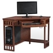 Leick Furniture Corner Computer Desk in Mission Oak