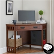 Leick Furniture Corner Computer Desk in Mission Oak