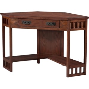 Leick Furniture Corner Computer Desk in Mission Oak
