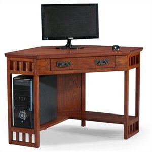 leick furniture corner computer desk in mission oak