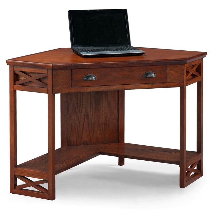 Leick Furniture Corner Computer Desk in Oak