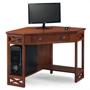 leick furniture wood corner computer writing desk 