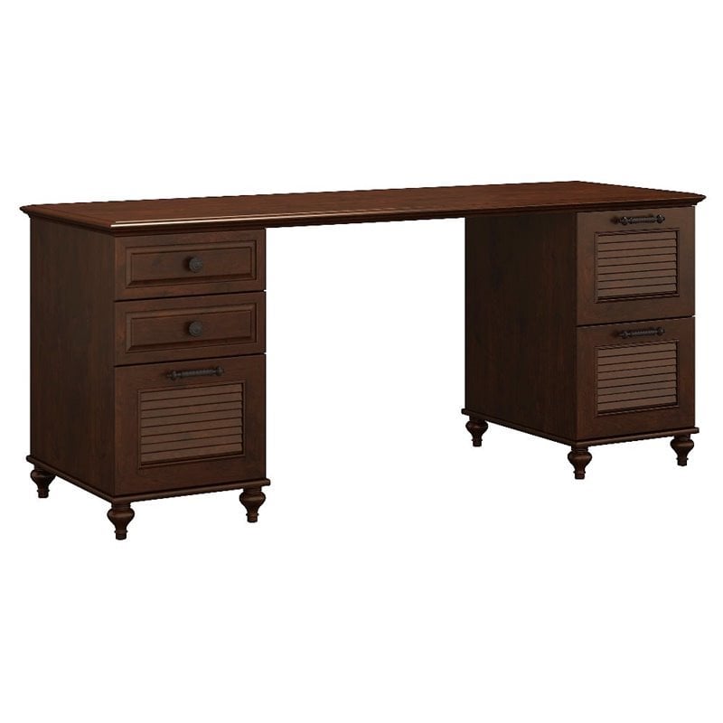 Kathy Ireland By Bush Volcano Dusk Double Pedestal Writing Desk