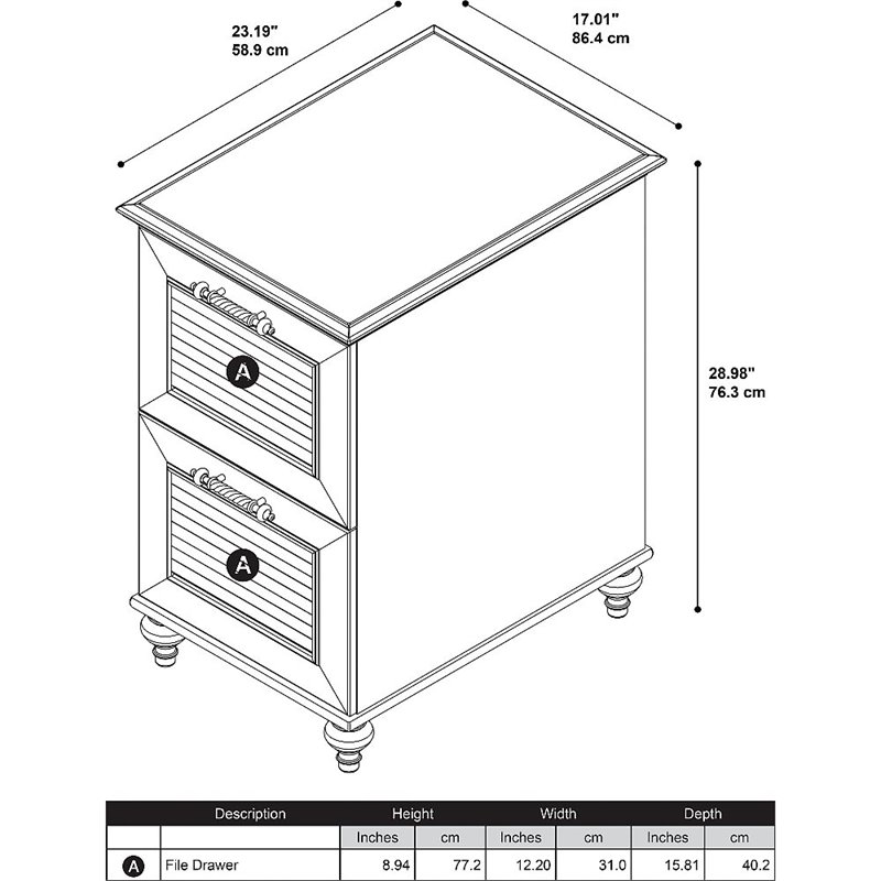 Kathy Ireland By Bush Volcano Dusk 2 Drawer File Cabinet Ala009cc