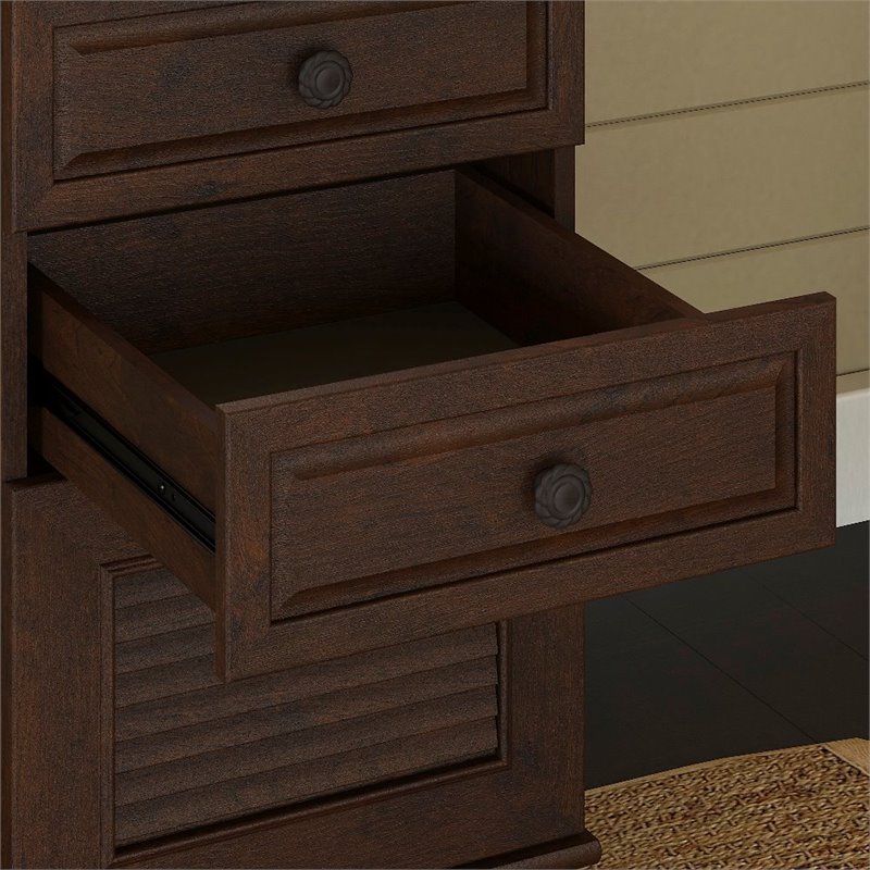 kathy ireland Home by Bush Furniture Volcano Dusk 3 Drawer File Cabinet in Coastal Cherry