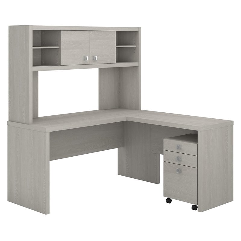 Office By Kathy Ireland Echo L Shaped Desk With Hutch And Mobile