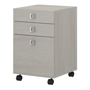 Office by kathy ireland Echo 3 Drawer Mobile File Cabinet in Gray Sand