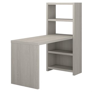 office by kathy ireland echo 56w bookcase desk in gray sand - engineered wood