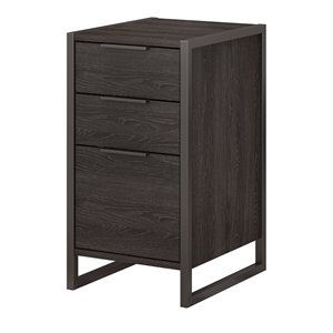 office by kathy ireland atria 3 drawer file cabinet in charcoal gray - assembled