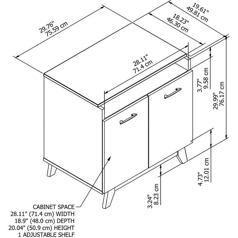 Office By Kathy Ireland Centura Small Storage Cabinet With Doors Crs130cwsu