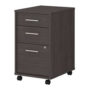 office by kathy ireland method 3 drawer mobile file cabinet in storm gray