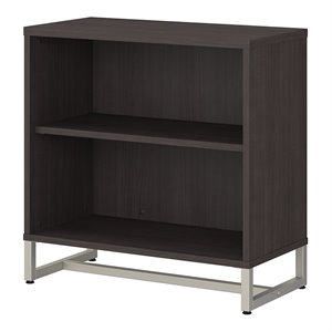 office by kathy ireland method 2 shelf bookcase cabinet in storm gray