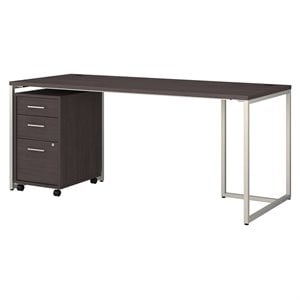 Kathy Ireland Office By Bush Method 72W Desk With 3 Drawer Mobile Pedestal