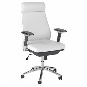 method high back leather executive chair in white - bonded leather