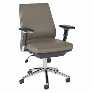 method mid back leather executive chair in washed gray