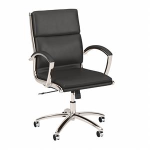 method mid back leather executive desk chair in brown - bonded leather