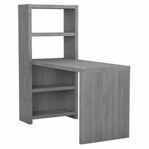 Echo 56W Bookcase Desk in Modern Gray - Engineered Wood