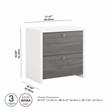 Echo 2 Drawer Lateral File Cabinet in Pure White/Modern Gray - Engineered Wood
